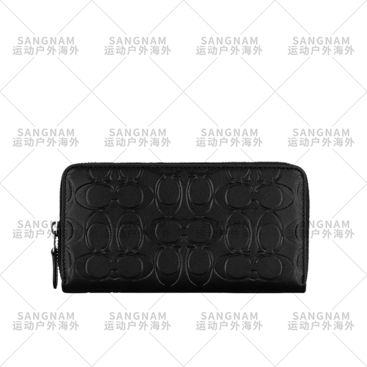 COACH Men's Long Wallet Wallet Presbyopic C Pattern Wallet Card Holder Boyfriend Gift C Pattern Black CE551 QBBK