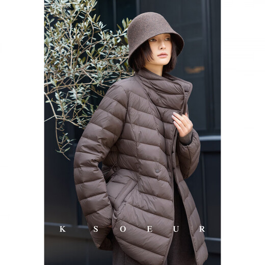 KSOEUR K Sister Legend Spare Ribs Goose 95 White Goose Down + Spare Ribs One Hand Long Waist Old Money Feeling Goose Down Jacket Black M