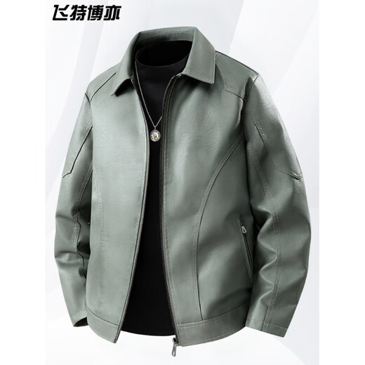 胖东来大码覆古皮衣外套男款春秋美式潮牌皮夹克胖东来同款 8898黑色 3XL 150165斤