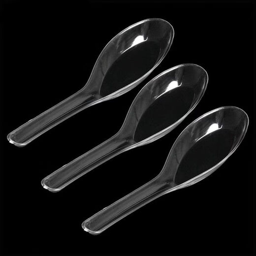 Huanong Jia Huahua Disposable Spoon Transparent Plastic Spoon Rice Spoon Dessert Spoon Takeaway Spoon 2000 Single Pack - Transparent Crystal Spoon 1000