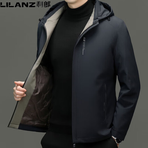 LILANZ легкая одежда мужская зимняя модная повседневная куртка со съемным капюшоном пуховик для людей молодого и среднего возраста черный 86231 модель 3XL 190 рекомендуется 180-200Jin Jin равен 0,5 кг