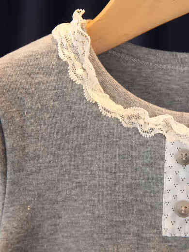 BALA is suitable for girls long-sleeved T-shirt 2025 new style little girls stylish and good-looking bottoming shirt children's pure cotton T gray 80cm