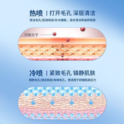 Avode facial steamer, hot and cold dual-spray facial household moisturizing nano-spray hydration device, fully upgraded hot and cold facial steamer, hot and cold dual-spray pure white Z16