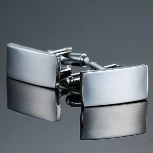 Fat Donglai same style cufflinks men's laser metal French shirt glossy plaid copper material rust-free button sleeves silver simple style