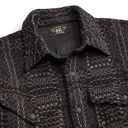 RRL Men's 26 Spring Jacquard Knitted Wool Shirt-Sweater Jacket RL95621 001-Multicolor S