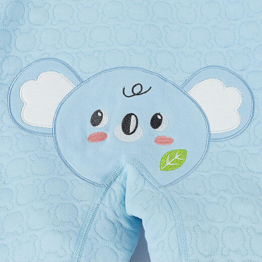 Beibeiyi children's clothing children's quilted front-opening jumpsuit new baby warm pajamas romper 2025 new winter clothing light blue 59cm (1-3 months)