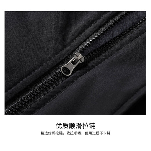 Playboy (PLAYBOY) cotton-padded jacket for men in autumn and winter, hooded warm velvet lined casual loose jacket, off-white XL