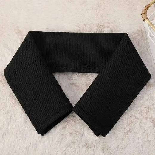 Satiri Down Jacket Collar Anti-Dirty Artifact Accessories Collar Thread Protective Cover Full Coverage Cotton Clothes Collar Protector Covered Knitted Fake Collar Black Knitted Fine Threaded Collar Distribution Line