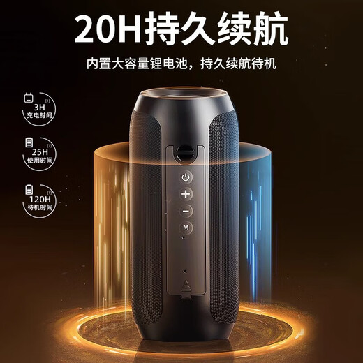 Elafo 2026 latest Bluetooth speaker portable audio outdoor subwoofer small speaker home desktop wireless audio home plug-in card high quality long-lasting battery life cool black ultimate version 9D surround subwoofer + 360 panoramic stereo sound