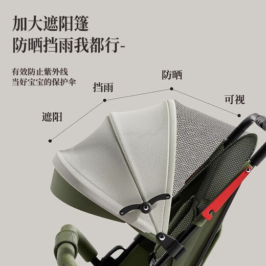 Mifu factory direct sale baby stroller can sit and lie down 0 to 3 years old children's stroller lightweight folding 2025 stroller green standard version - one hand to close the cart - configuration picture