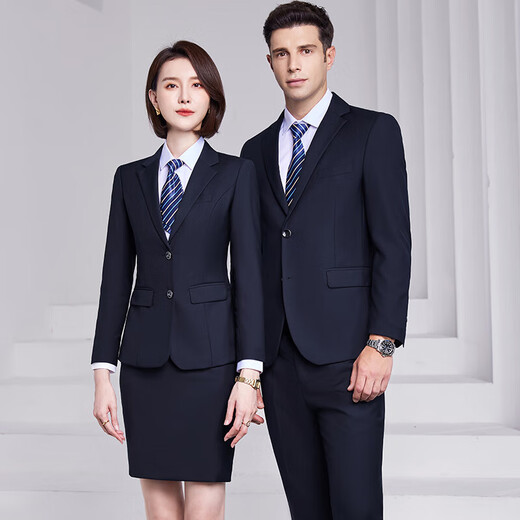 Professional suits for men and women, formal jackets, sales department sales work clothes, 4S store work clothes, bank suits, men - light gray jacket + trousers 2XL