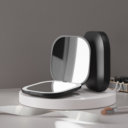 Xiaomi Guoba 2025 New Convenient LED Folding Makeup Mirror Double-Sided LED Makeup Mirror USB Rechargeable Makeup Mirror White