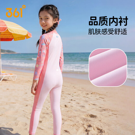 361 Children's swimsuits, long-sleeved one-piece baby, children's hot spring swimsuit, girls swimming and diving suit