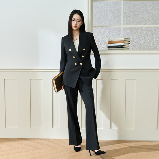 Lady Bird suit suit for women, high-end professional formal wear, business workplace commuting suit, twilight gray blue, high-definition striped style XL, suitable for weight 120-130 Jin Jin equals 0.5 kg