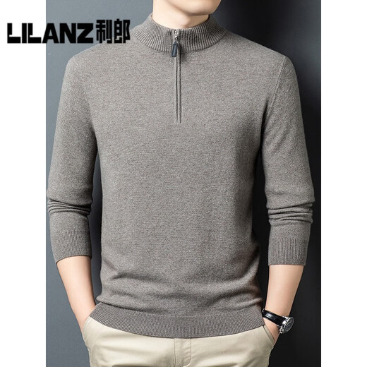 LiLang Fashion Casual Men's New Knitted Wool Sweater Autumn and Winter Half Turtle Collar Pullover Long Sleeve Bottoming Sweater Thick Black Red Thick L (110) (Recommended 115-135 Jin Jin equals 0.5 kg)
