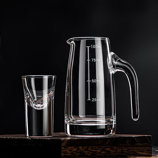 Tuojin imported quality liquor dispenser from Japan, foreign wine and red wine decanter, home measuring wine glass set, special for wine flask, with handle 800ml (no scale)