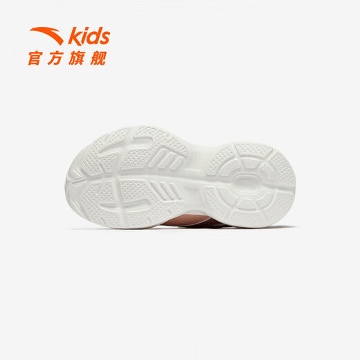 ANTA Children's Cotton Shoes Girls' Warm Shoes 2025 Autumn and Winter New Product Plus Velvet Warm Leather Surface Velcro Two Cotton Shoes Fan Pink/Paper White/Silver-1 31 Shoe Inner Length 19.5cm