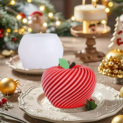 Yusenyi apple threaded pudding silicone mold reticulated yam mousse shape cake dessert shop skirt custard grinding tool threaded apple mold 10 pieces