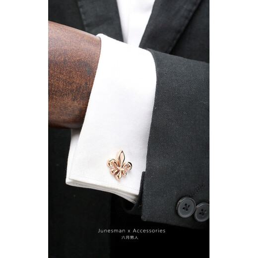 Cuff Tudor Iris June Men Handmade French Cufflinks Men's Shirt Cuff Pins Gift Box Cufflinks/Cufflinks, Iris, Platinum Plated, Copper Material,