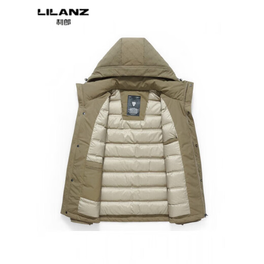LILANZ Зимняя одежда для папы для молодых и средних лет, белая утиная пуховая куртка с отворотами и капюшоном, корейский пуховик, мужская простая куртка, мужская, зеленая, 2519-съемная подкладка на утином пуху, 14XL (190)