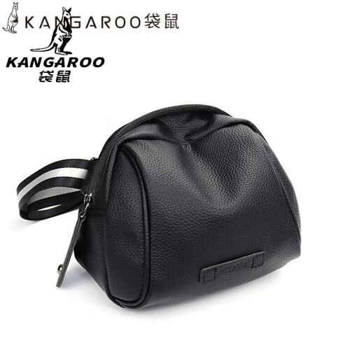 
Kangaroo (KANGAROO) genuine leather women's bag 2024 new fashion one-shoulder crossbody bag solid color soft leather shell bag casual large capacity cowhide waist bag regular version pure black shoulder strap