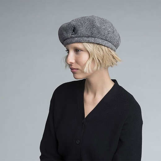 KANGOL beret painter hat pumpkin hat women's hat autumn and winter style retro fashion simple and versatile style K3107ST Flannel gray S suitable for head circumference 54-55cm