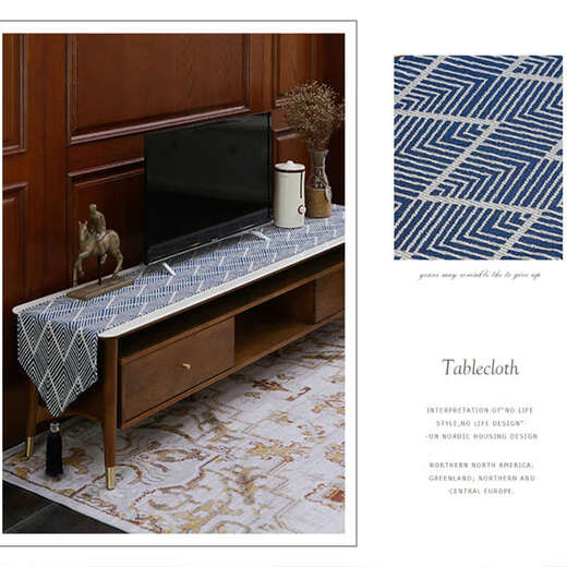 Fantasy table runner, coffee table, dining table decoration, middle strip, rectangular TV cabinet, shoe cabinet cover, yellow-green double-layer pendant, 30x220cm (same on both sides)