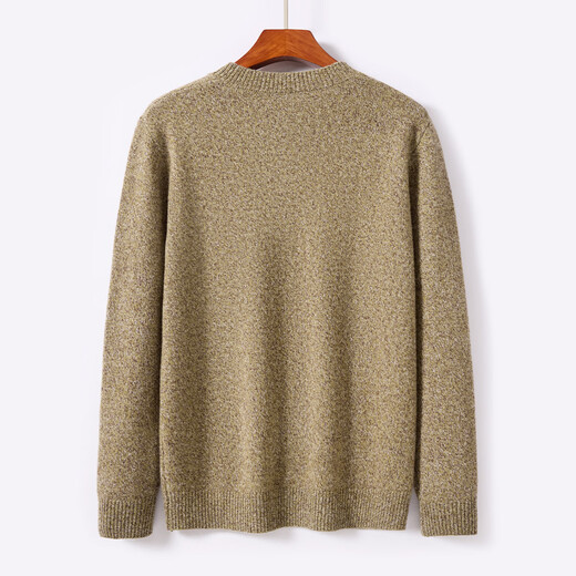 Jinju thickened 100% sheep wool 2026 new winter round neck half placket button casual sweater men's wool sweater jet black 3XL