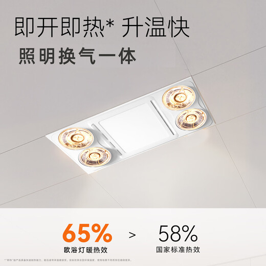 Jingxi Selection Light Warming Bath Heater Exhaust Lighting Three-in-One Integrated Ceiling 30X60 Exhaust Fan Electric Heater 708 Silver Large Screen Lighting 12w | 275W*4 Lights | Ventilation | Explosion-proof and Durable