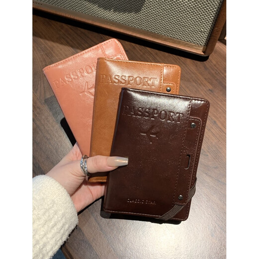 Bella贝啦 防盗刷RFID护照包旅行护照夹出国多功能证件收纳护照套 琥珀色 复古感