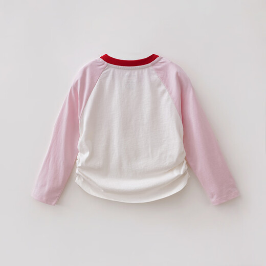 MARC&JANIE Marc & Jane Nautical Movement Girls Contrast Color Smocked T-shirt Children's Tops 2026 Spring New Style 560160 Hibiscus Pink 160 cm (recommended height 151-160cm)