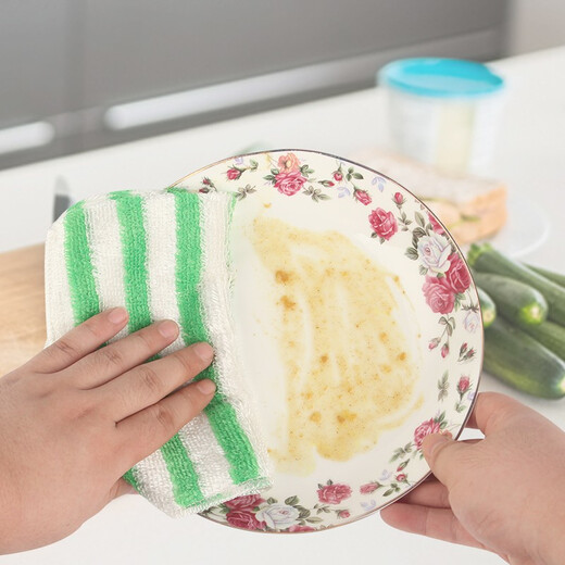 Miaojie Bamboo fiber bamboo oil-removing rag dish towel, easy to absorb water and not easy to retain oil, kitchen water-absorbent dish towel, 3 pieces * 3 bags