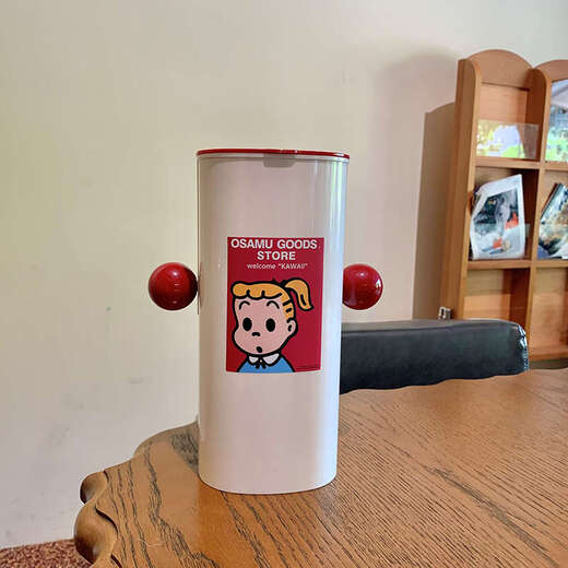 Yusenyi dust-proof brush storage tube lifting compartment dressing table dormitory desktop product storage box storage rack pen holder black rice kitten