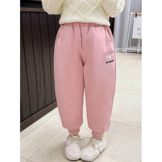 HAL.DUCK down pants for girls, winter Melody children's warm cotton pants, stylish white duck down thickened pants for baby girls, purple 100 cm (recommended height 90-98cm)