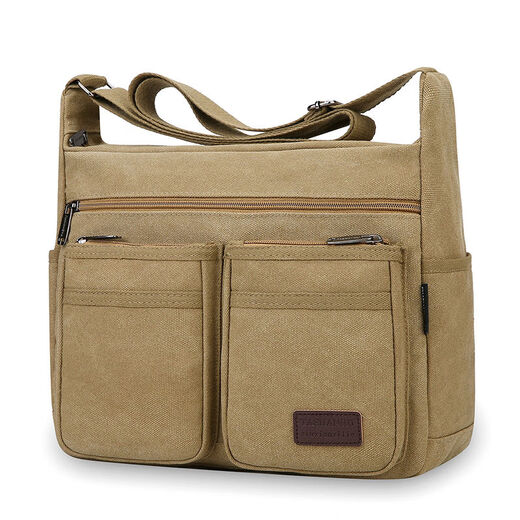 Pickup Cat's new thickened canvas bag crossbody bag wear-resistant portable multi-functional retro one-shoulder crossbody men's bag labor protection tool bag black