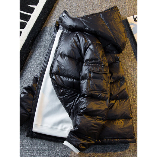 Playboy High-End Thickened Down Jacket Men's Winter White Duck Down Warm Hooded Glossy Jacket Red 4XL (191-210Jin Jin equals 0.5kg)