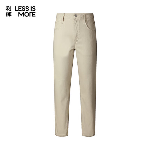 Lilang Light Fashion Men's Pants Tencel Lyocell Jeans Men's Skin Friendly Stretch Commuting Casual Small Foot Nine-Point Pants Beige (02101) 31 (165/78A)