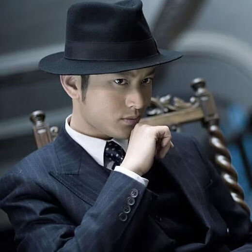 Blooming Qing Shanghai Xu Wenqiang's same style hat, men's British retro jazz hat, big brim top hat, Jackson stage performance, Xu Wenqiang style - black, adult size 58CM