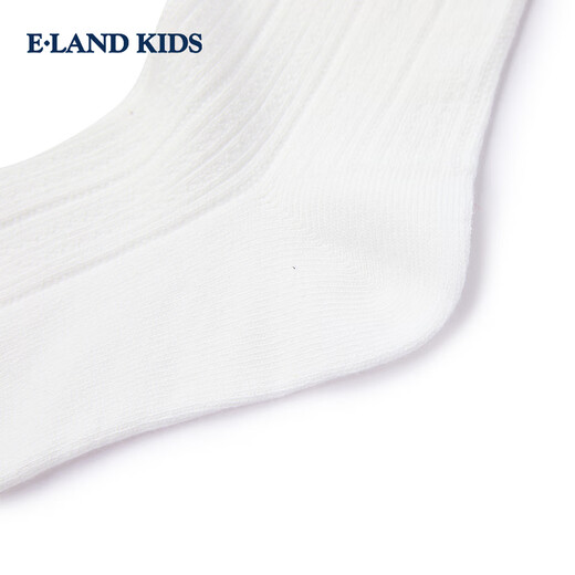 E LAND KIDS children's clothing girls socks 26 spring and summer new college style lace bow mid-calf socks Ivory ivory/39 10-12 years old