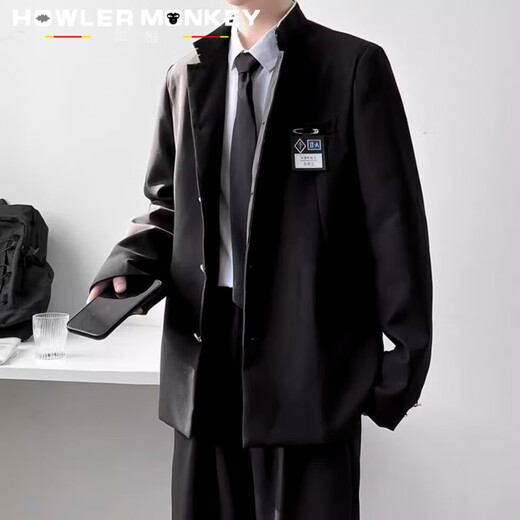 Sound Monkey suit suit men's slim professional formal suit jacket business groomsmen suit groom suit wedding suit men's suit + DK shirt + trousers three-piece suit XL (130-145Jin Jin equals 0.5 kg)