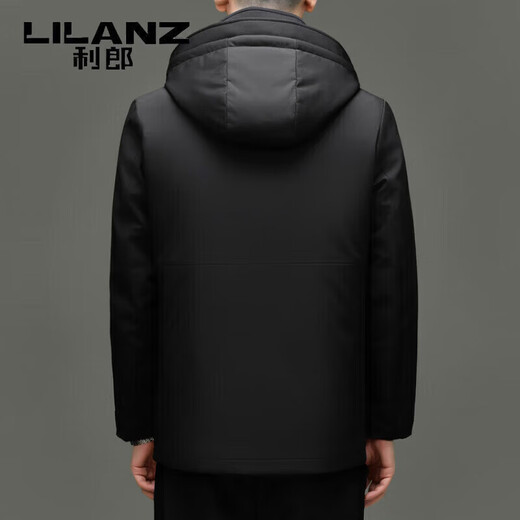 利郎（LILANZ）【鹅绒一衣三穿】利郎男士中长款羽绒服2025冬季新款休闲百搭外套 黑色 M 170