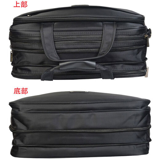 OTHER crossbody bag, Oxford cloth computer bag, business briefcase, handbag, large capacity shoulder bag, men's wear-resistant tool bag, black large size 17 inches, expandable to 43*32*16-20