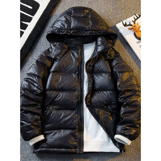 Playboy High-End Thickened Down Jacket Men's Winter White Duck Down Warm Hooded Glossy Jacket Red 4XL (191-210Jin Jin equals 0.5kg)