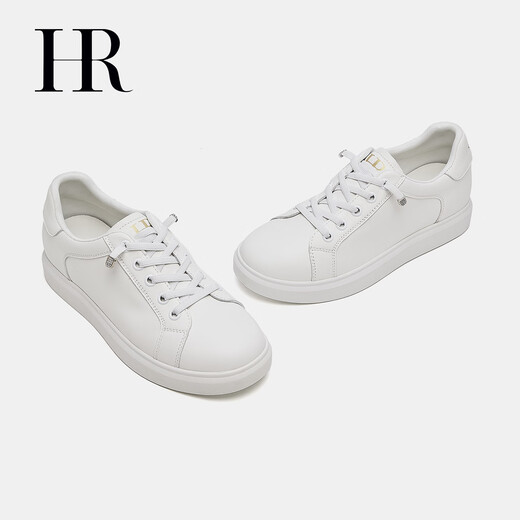HR Helena women's shoes 2026 spring new fashion versatile commuter sneakers casual and comfortable genuine leather white shoes white 35