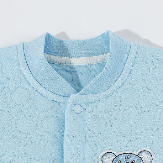 Beibeiyi children's clothing children's quilted front-opening jumpsuit new baby warm pajamas romper 2025 new winter clothing light blue 59cm (1-3 months)