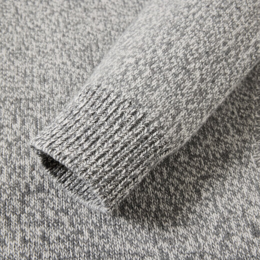 Jinju thickened 100% sheep wool 2026 new winter round neck half placket button casual sweater men's wool sweater jet black 3XL