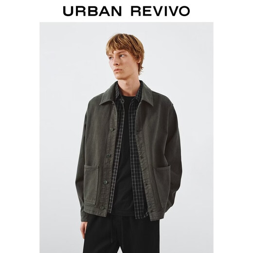 UR2026春季新款男装气质简约翻领口袋棉质休闲外套UMM860017