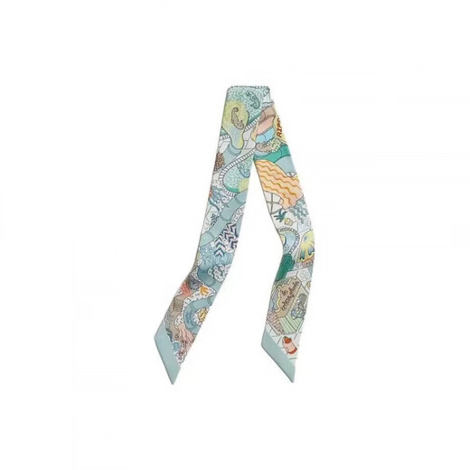 Hermes (HERMES) silk scarf, water amusement park pattern silk scarf, New Year gift for girlfriend, cyan H063806S-01 86*5cm
