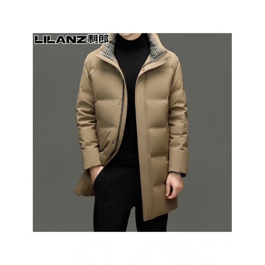 LILANZ Men's Mid-Length Down Jacket Winter New Fashionable Thickened Warm and Coldproof Jacket for Young and Middle-aged Men Black 14XL (190)