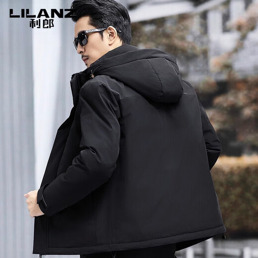LILANZ Men's Winter Down Jacket Outdoor Short Style Young and Middle-aged Casual Windproof White Duck Down Warm Men's Jacket Gray M 170